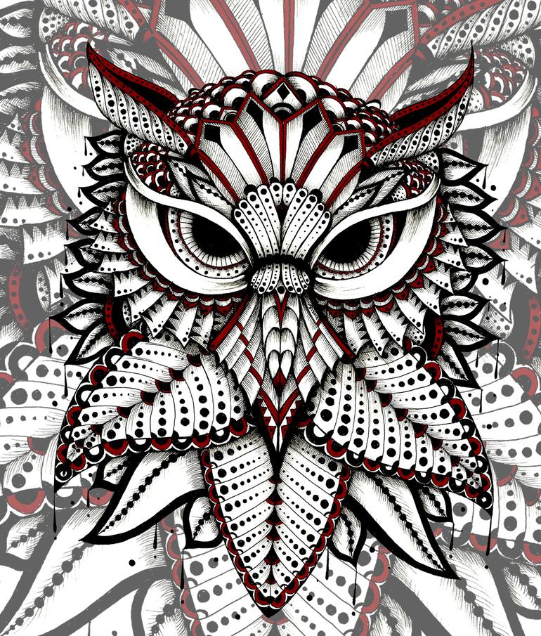 owl eyes drawing tattoo