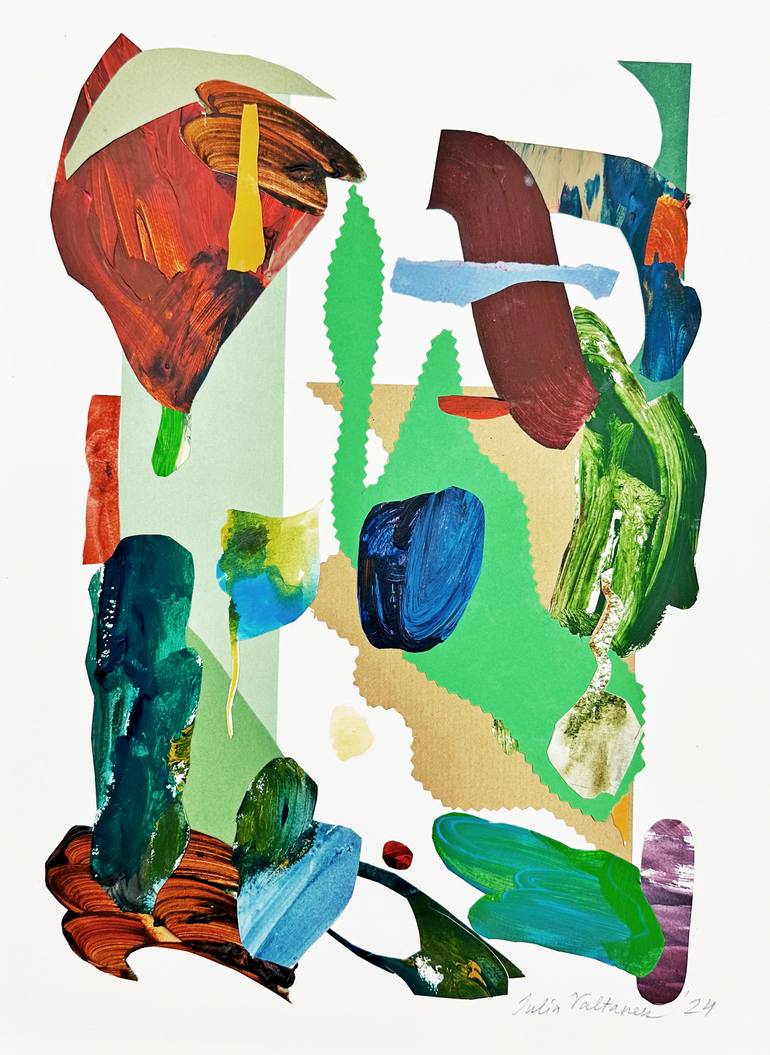 Original Abstract Collage by Julia Valtanen | Abstract Expressionism Art on Acrylic | Lake of the Woods