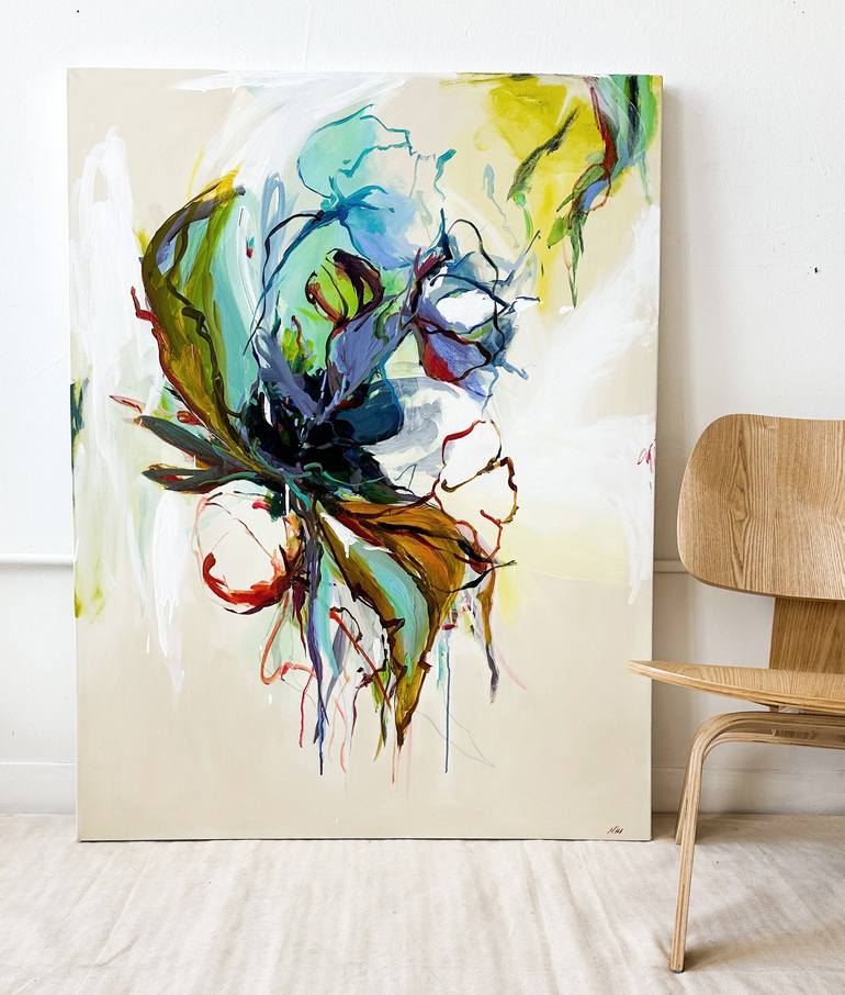 Original Abstract Botanic Painting by Monica Lee Rich