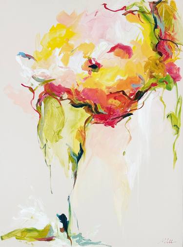 Original Abstract Expressionism Botanic Paintings by Monica Lee Rich