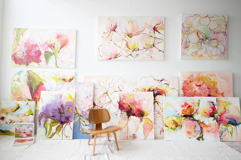 Original Abstract Floral Painting by Monica Lee Rich