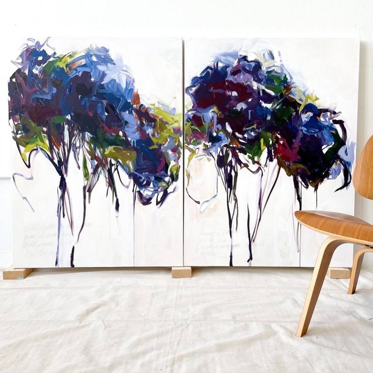 Original Abstract Expressionism Botanic Painting by Monica Lee Rich