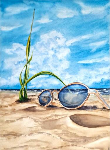 Original Expressionism Beach Paintings by Alena Yemelianova