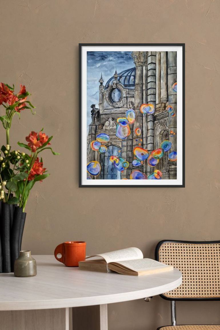 Original Expressionism Cities Painting by Alena Yemelianova