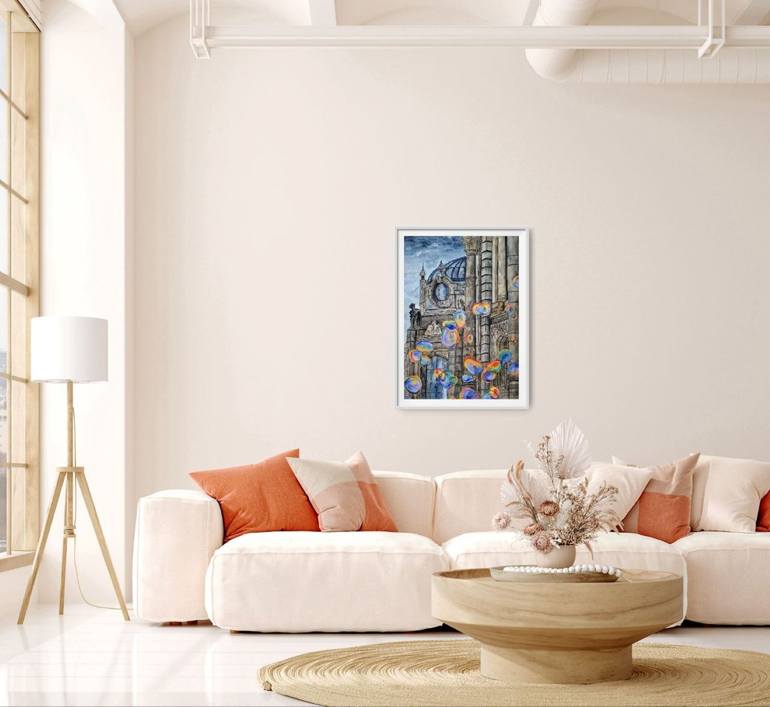 Original Expressionism Cities Painting by Alena Yemelianova