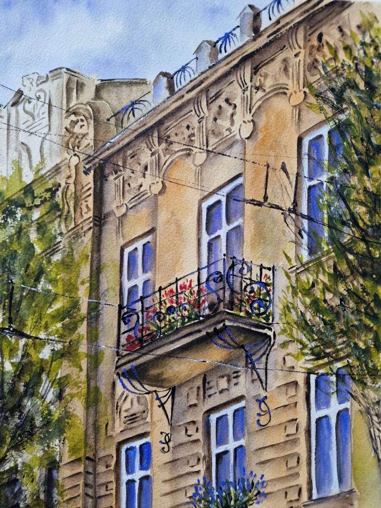 Original Expressionism Architecture Painting by Alena Yemelianova