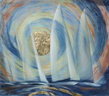 Original Surrealism Sailboat Paintings by Lorella Fabro