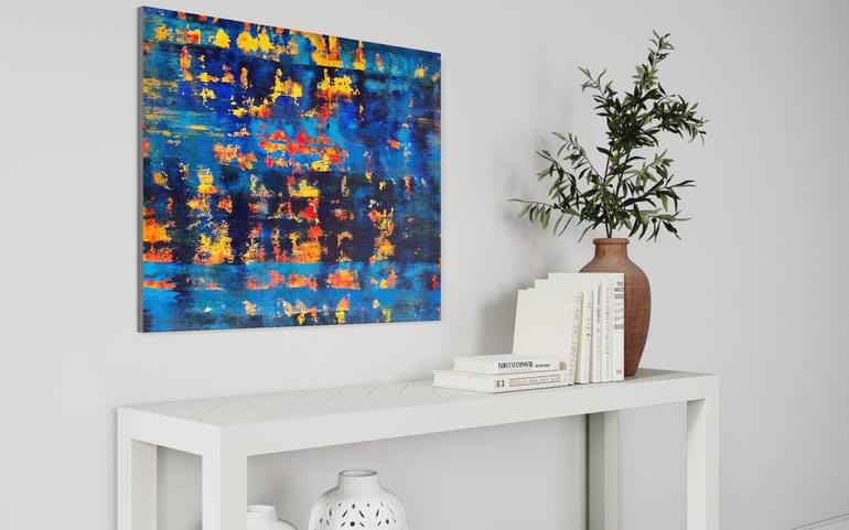 Original Abstract Seascape Painting by Mihaela Castellano