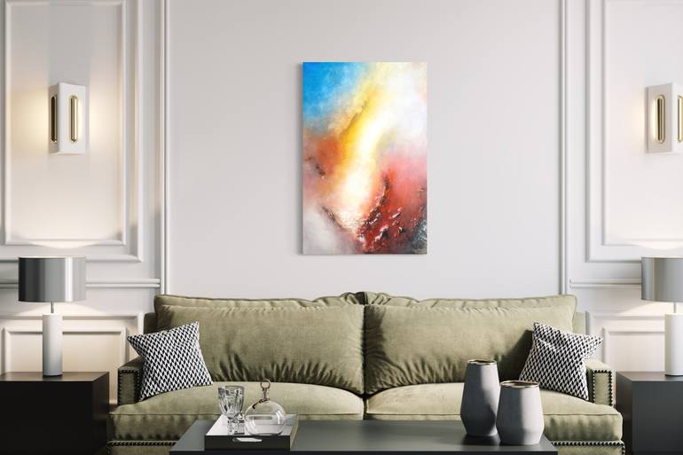 Original Abstract Outer Space Painting by Mihaela Castellano