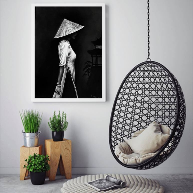 Original Modernism Women Drawing by Nikolai Kosko