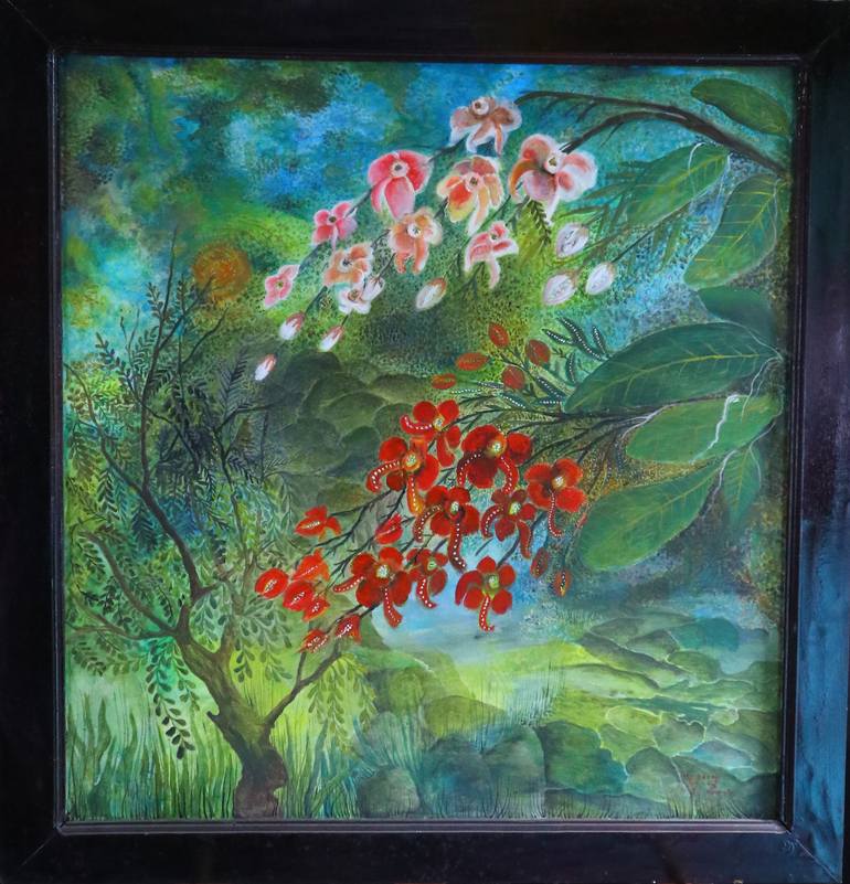 Original Realism Floral Painting by Yunizah Galeri Sutra Bengkulu