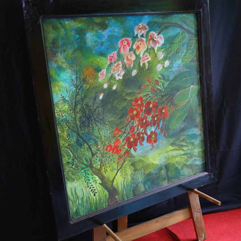 Original Realism Floral Painting by Yunizah Galeri Sutra Bengkulu