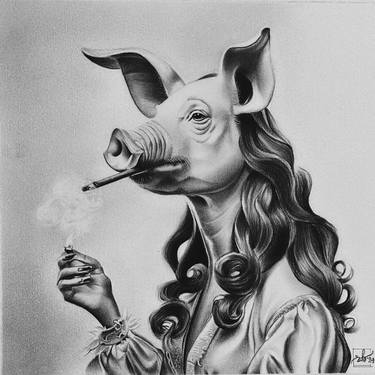Original Surrealism Animal Drawings by Božica Rakić