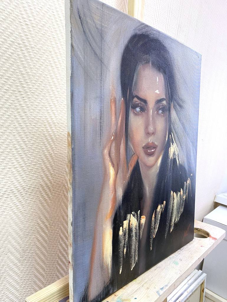 Original Fine Art Portrait Painting by Mlada Kravchenko