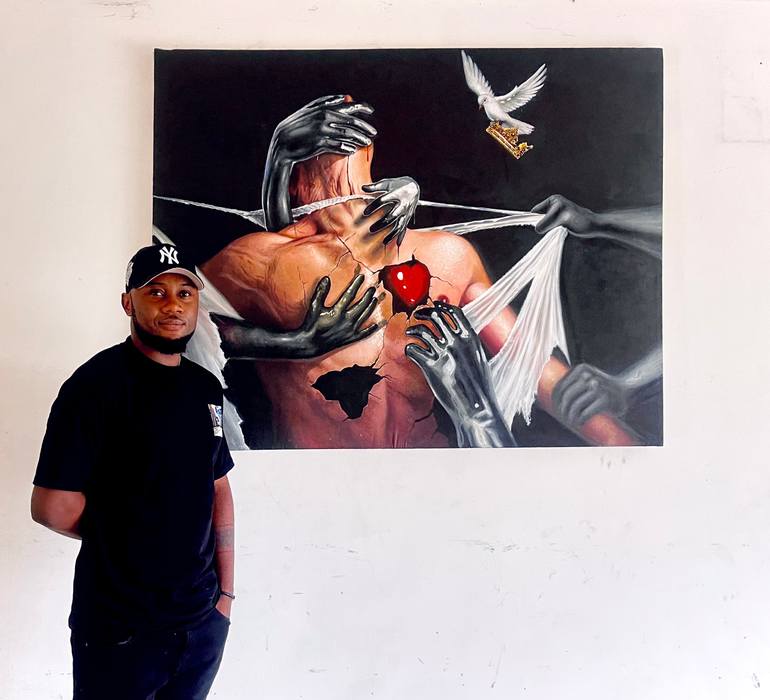 Original Surrealism Abstract Painting by Samuel Exson