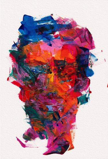 Original Abstract Expressionism Portrait Paintings by Rattapon Pirat