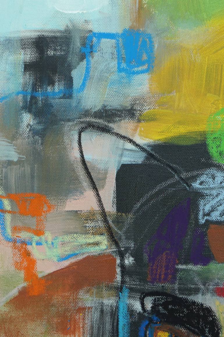 Original Abstract Expressionism Cats Painting by Rattapon Pirat
