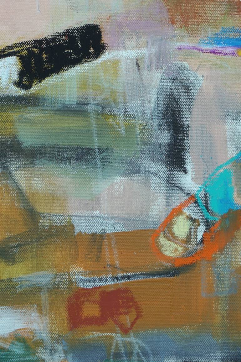 Original Abstract Expressionism Cats Painting by Rattapon Pirat