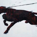 Black American Bulldog : Red, Black and Blue by Sean Lean