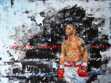 Original Abstract Expressionism Sports Paintings by Edwin Santiago