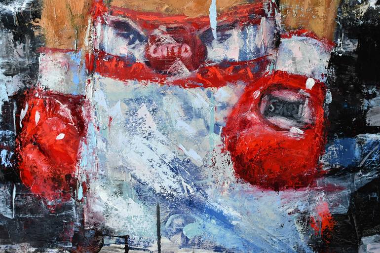Original Abstract Expressionism Sports Painting by Edwin Santiago