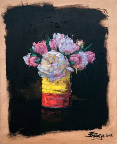 Original Expressionism Still Life Paintings by Edwin Santiago