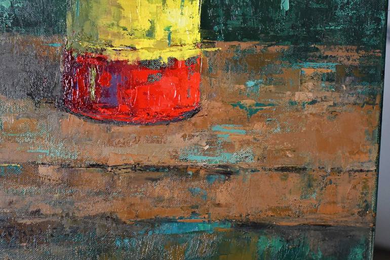 Original Abstract Expressionism Still Life Painting by Edwin Santiago