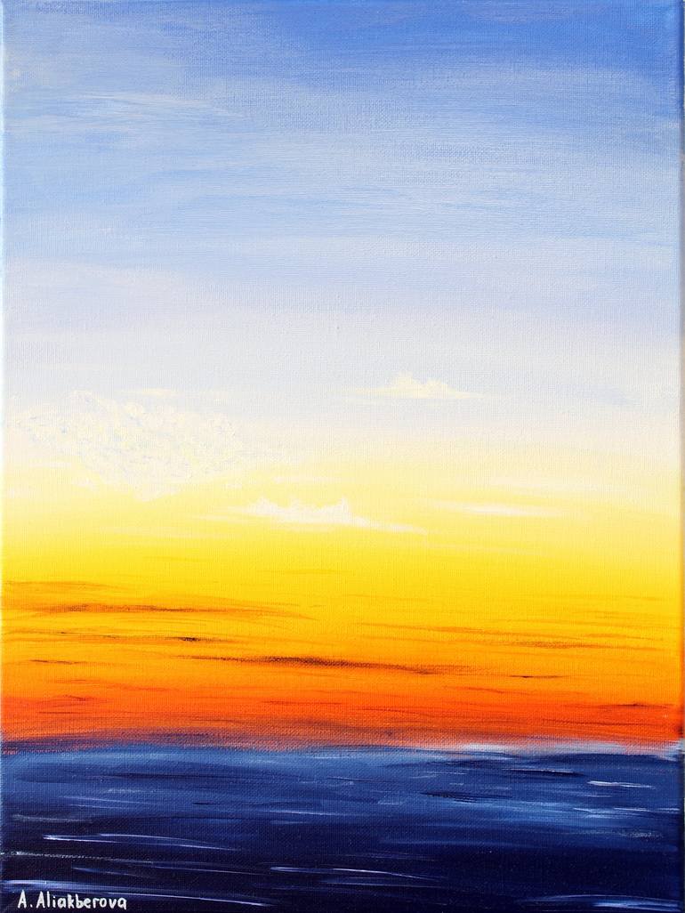 Sunset Sea Painting by Anna Aliakberova | Saatchi Art