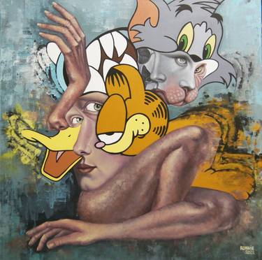 Print of Cubism Cartoon Paintings by Ronnie Jiang