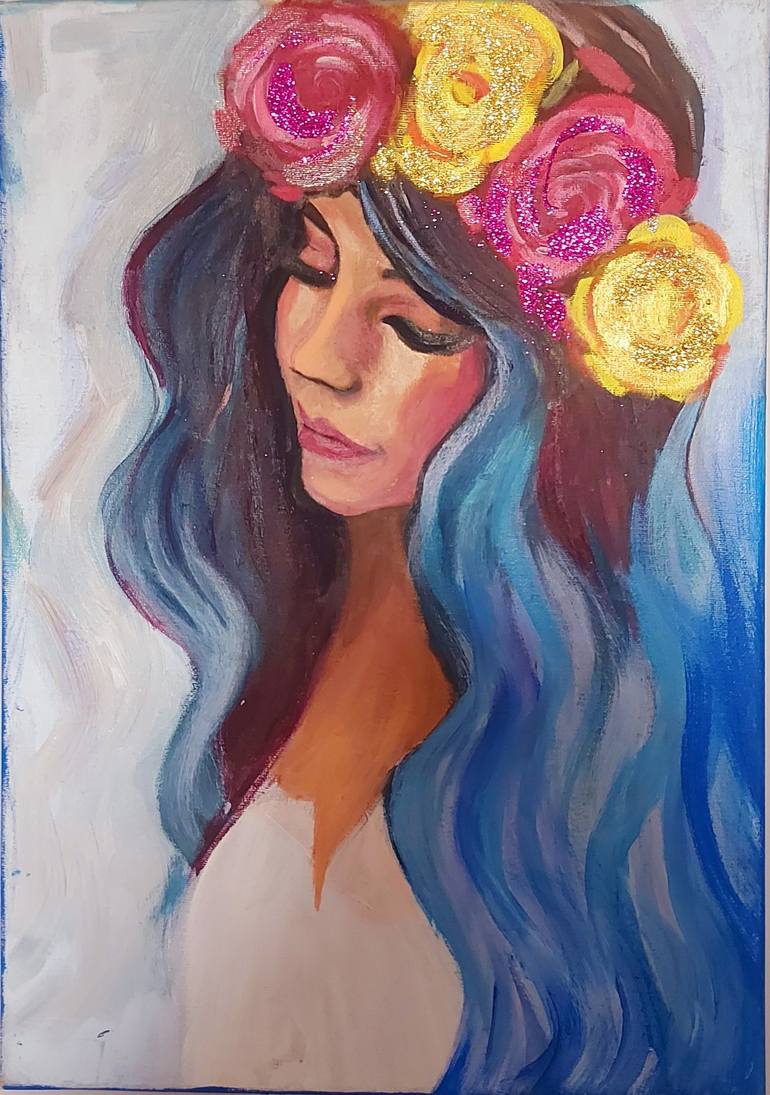 Original Fine Art Portrait Paintings by Shereen Art