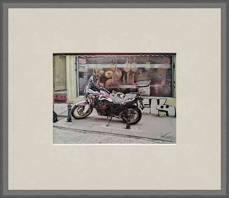 Original Photorealism Bike Drawing by Igor Katliarski