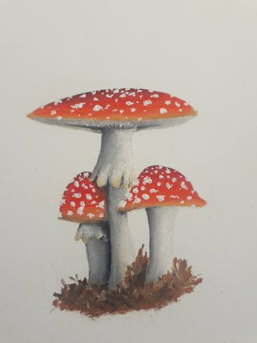 Painting Art & Collectibles Oil Amanita muscari painting Original oil ...