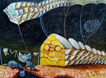 Print of Surrealism Outer Space Paintings by Halina Horava