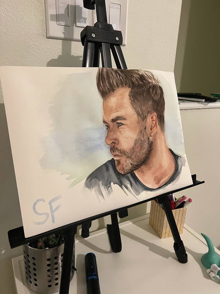 Original Photorealism Celebrity Painting by Sasha Fofanova