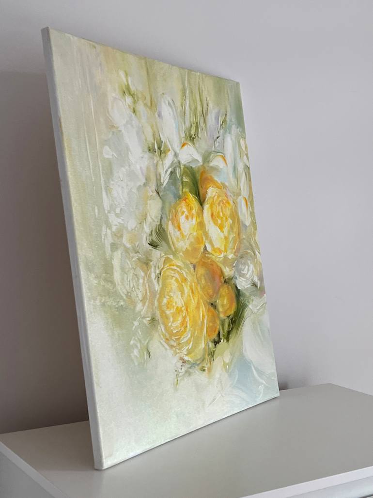 Original Abstract Expressionism Floral Painting by Julia Dunko