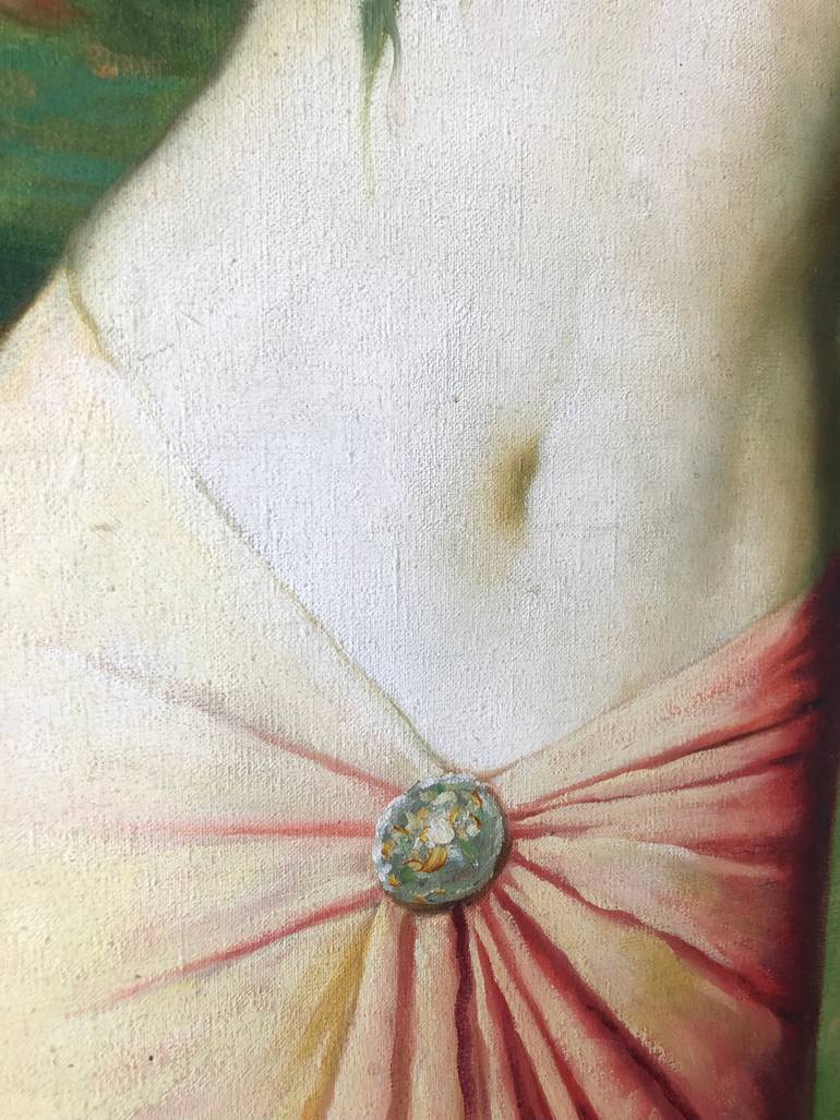 Original Photorealism Nude Painting by Chalida Mingmalee