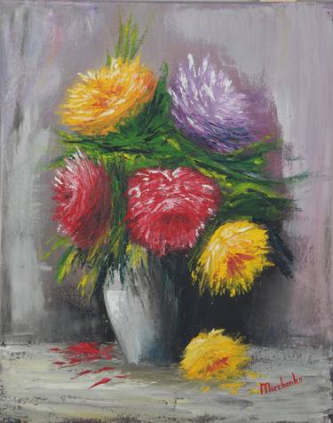 asters in a vase thumb