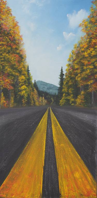 modern landscape, road, painting as a gift, poster in the living room thumb