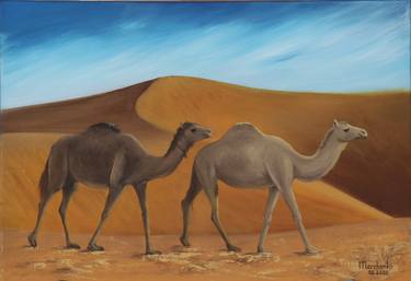camels in the desert, a picture as a gift, a gift idea thumb