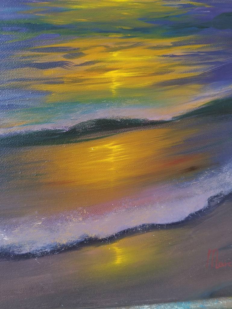 Original Illustration Seascape Painting by Mariia Marchenko