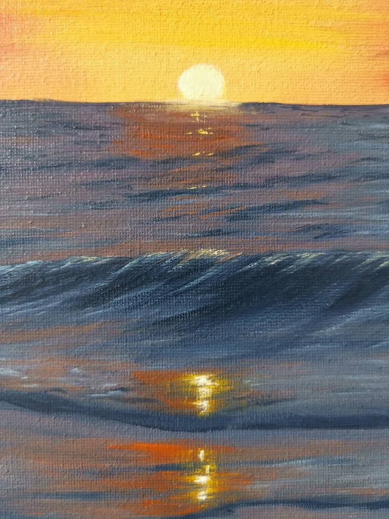 Enlightenment, Original Oil Painting, Seascape, Ocean, Scenery, Sunset Painting, Gift for her, gift for shops him, Housewarming Gift