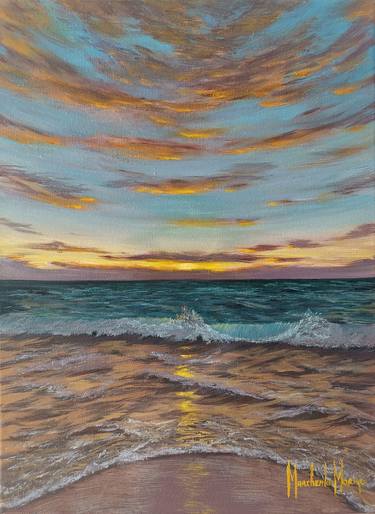 sunset on the sea, painting in the living room, painting as a gift thumb
