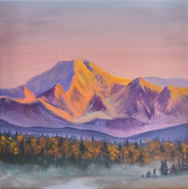 Sunrise in Alaska, a picture as a gift, a gift idea, a small drawing thumb