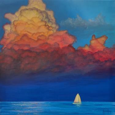bright cloud over the sea, gift idea, painting as a gift thumb
