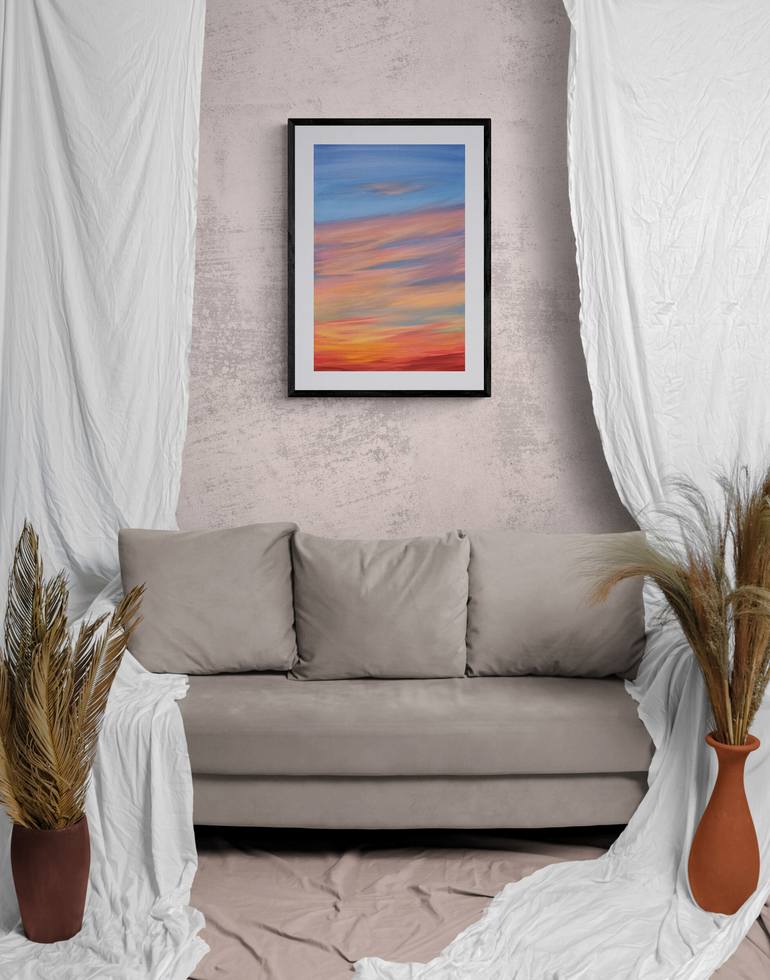 Original Abstract Expressionism Light Painting by Mariia Marchenko