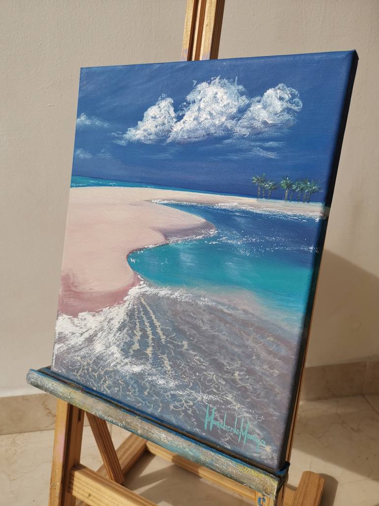 Original Illustration Seascape Painting by Mariia Marchenko