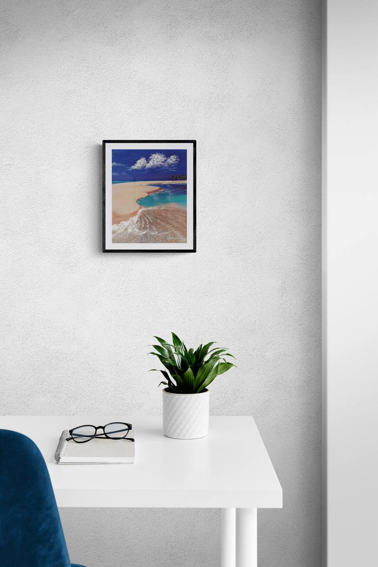Original Illustration Seascape Painting by Mariia Marchenko