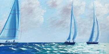 Print of Boat Paintings by Mariia Marchenko
