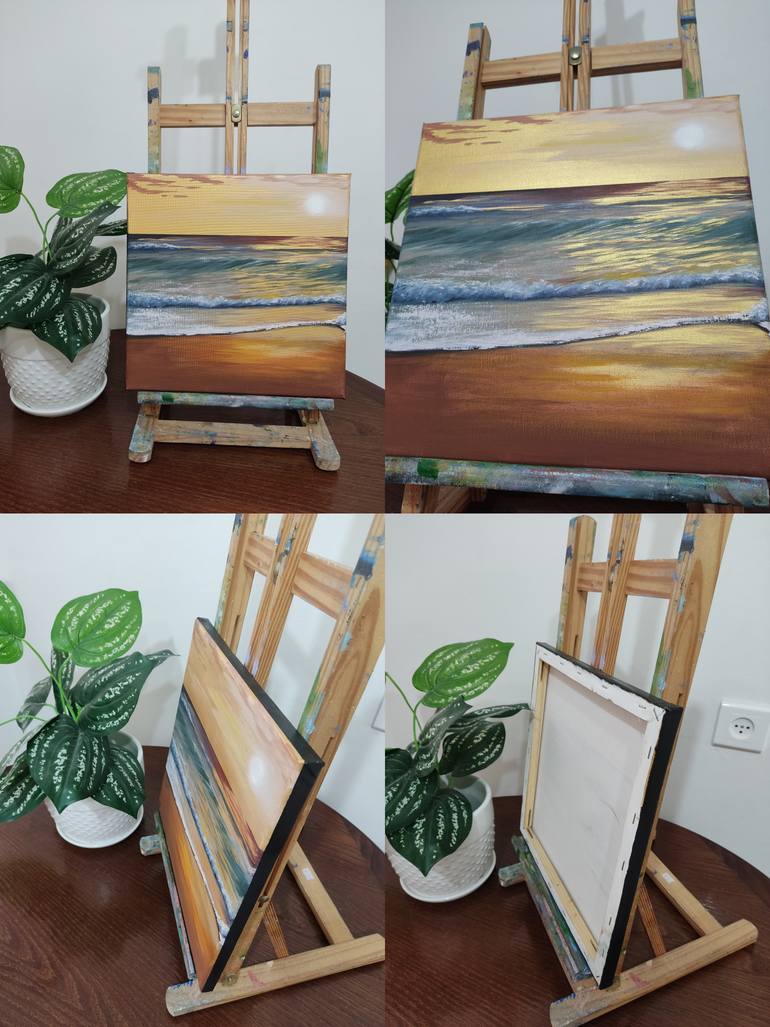 Original Art Deco Seascape Painting by Mariia Marchenko