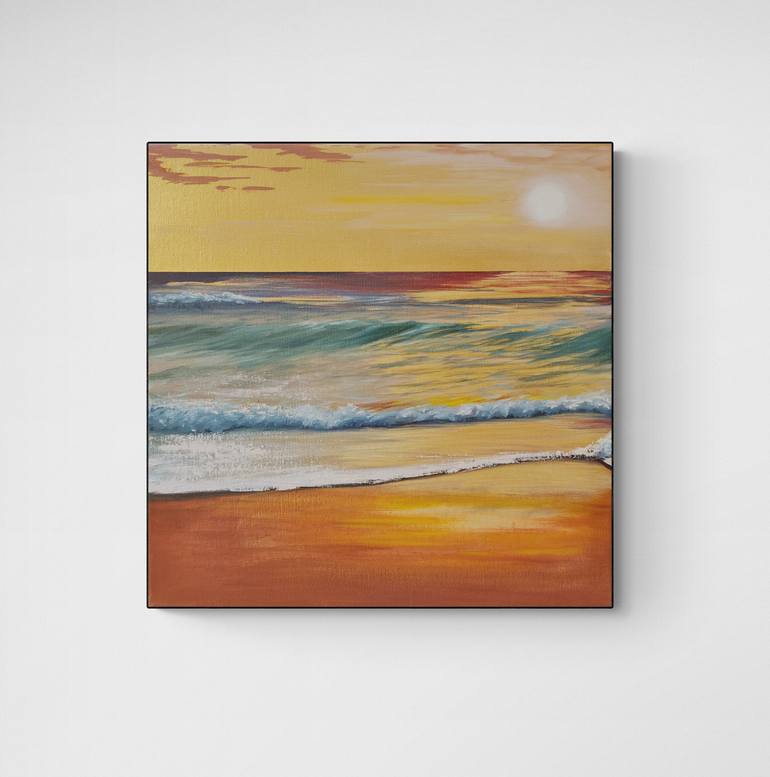 Original Art Deco Seascape Painting by Mariia Marchenko